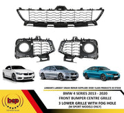 BMW 4 SERIES F32 F33 M SPORT 2014 - 2021 FRONT BUMPER LOWER GRILLE SET FOGLIGHT